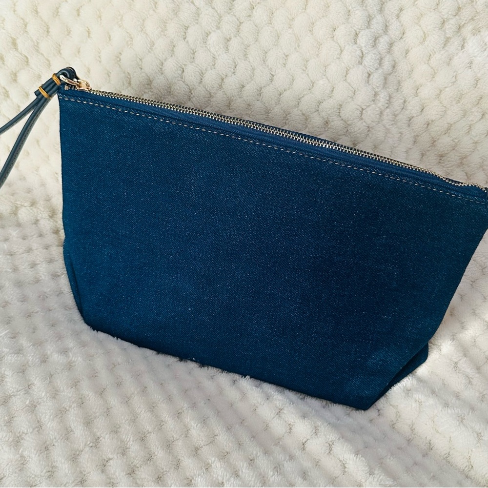Madewell Pretty Dark Denim Clutch or Cosmetic Bag